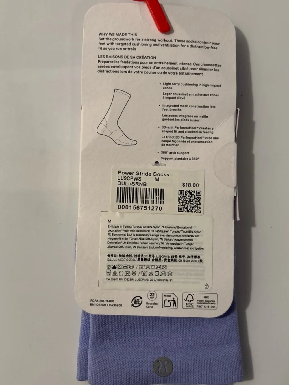lululemon athletica Power Stride Crew Socks - Lavender